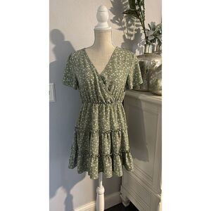 Womens Shein Green Floral Dress Size Small EUC